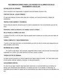 RECOMENDACIONES PARA LOS PADRES DE ALUMNOS DE BAJO RENDIMIENTO ESCOLAR