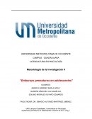 Metodología de la investigación II “Embarazo prematuros en adolescentes”