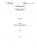 RELACIÓN ENTRE POLÍTICA, ECONOMÍA Y EDUCACIÓN
