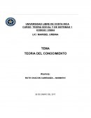TEORIA SOCIAL Y DE SISTEMAS 1 TEORIA DEL CONOCIMIENTO
