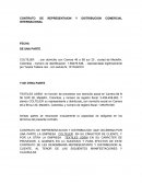 CONTRATO DE REPRESENTAION Y DISTRIBUCION COMERCIAL INTERNACIONAL