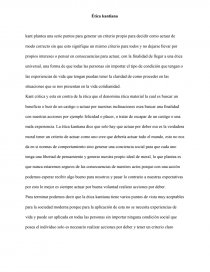 Ensayo etica kantiana. Página 1