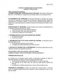 Ejercicios y programación de computadores variables y tipos de datos. Página 1