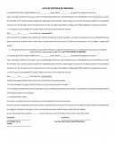 Acta de entrega de inmueble