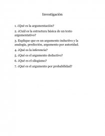 Investigación 1. ¿Qué es la argumentación?. Página 1