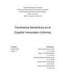 FENOMENOS SEMANTICOS EN EL ESPAÑOL DE VENEZUELA