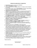 CÓDIGO DE VALORES PARA LA ASIGNATURA
