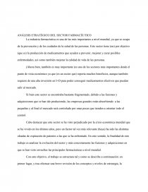 ANÁLISIS ETRATÉGICO DEL SECTOR FARMACÉUTICO. Página 1