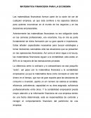 Matematicas financieras para la economia