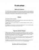El arte griego Motivo de creación