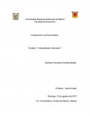 Introducción a la Econometría. "Unidad 1: Antecedentes Actividad 1”
