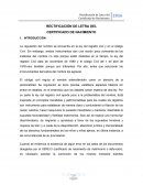 Rectificación de letra del certificado de nacimiento