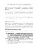 NORMA INTERNACIONAL DE CALIDAD 15 DE DICIEMBRE DE 2009