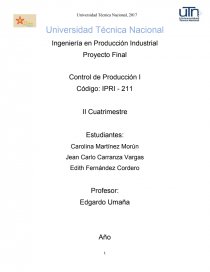 Proyecto Final Control de Producción I. Página 1