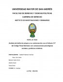Análisis del delito de estupro y su contravención con el Articulo 317 del Código Penal Boliviano con consecuencias psicológicas sociales y jurídicos en Bolivia.