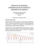 PENDULO DE MAXWEL, CONSERVACION DE ENERGIA Y MOMENTO DE INERCIA
