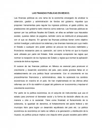 LAS FINANZAS PUBLICAS EN MEXICO.. Página 1