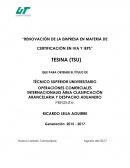 OPERACIONES COMERCIALES INTERNACIONALES ÁREA CLASIFICACIÓN ARANCELARIA Y DESPACHO ADUANERO