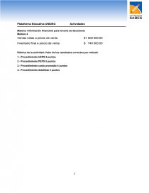 EJERCICIO UNO: RESOLVER POR EL MÉTODO PEPS, UEPS Y COSTO PROMEDIO. Página 2