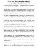 LOS ESTUDIOS ORGANIZACIONALES EN MEXICO