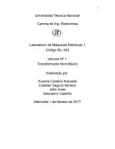 Informe Nº 1 Transformador Monofásico