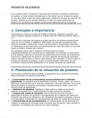 Valuacion de puestos. Concepto e importancia