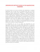 Administración del factor humano en las organizaciones industriales