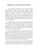 ENSEÑANZA DE LA LITERATURA EN LA ESCUELA SECUNDARIA