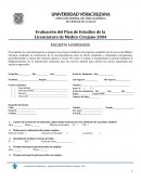 Evaluación del Plan de Estudios de la