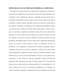 IMPORTANCIA DE LOS FACTORES QUE DETERMINAN LA COMPETENCIA