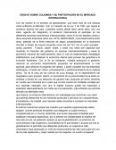 ENSAYO SOBRE COLOMBIA Y SU PARTICIPACIÓN EN EL MERCADO INTERNACIONAL