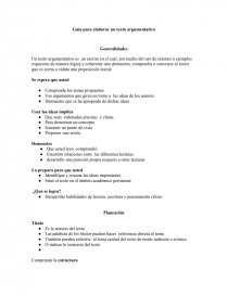 Guía para elaborar un texto argumentativo. Página 1