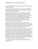 RECOMENDACIONES PARA LA EVALUACIÓN INTERNA