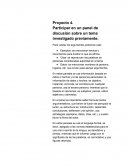 Proyecto 4. Participar en un panel de discusión sobre un tema investigado previamente