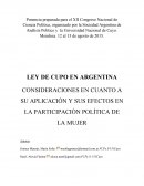 LEY DE CUPO EN ARGENTINA