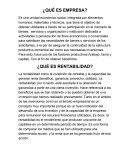 ¿Qué es empresa?¿Qué es rentabilidad?