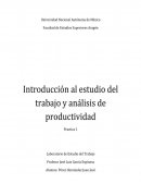INTRODUCCIÓN AL ESTUDIO DEL TRABAJO Y ANÁLISIS DE PRODUCTIVIDAD. CUESTIONARIO PREVIO.