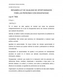 RESUMEN LEY DE IGUALDAD DE OPORTUNIDADES PARA LAS PERSONAS CON DISCAPACIDAD