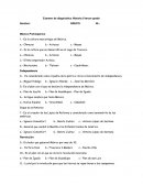 Examen de diagnostico Historia de México