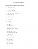 Ecuaciones de segundo grado ejercicios