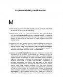 La personalidad y la educación