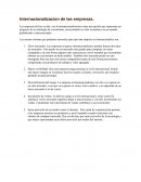 Internacionalizacion de las empresas. Las causas externas