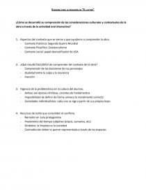 Esquema para la reflexión de “El lector”. Página 1