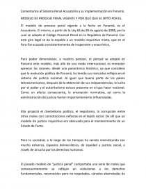 Sistema Penal Acusatorio. Comentarios a la implementación en Panamá. Página 1