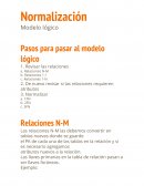 Normalización Modelo lógico