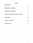 Practica de Yogurt. Análisis de los datos de pH y acidez