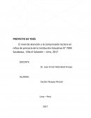 EL NIVEL DE ATENCIÓN Y LA COMPRENSIÓN LECTORA
