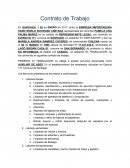 Formato contrato chile Contrato de Trabajo