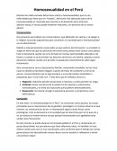 Como avanza la Homosexualidad en el Perú