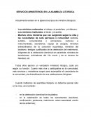 SERVICIOS (MINISTERIOS) EN LA ASAMBLEA LITÚRGICA